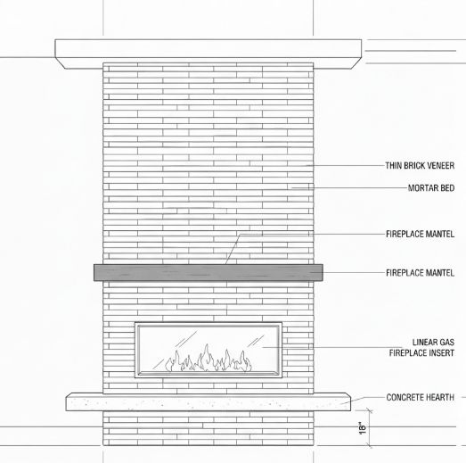 Fireplace elevation drawing
